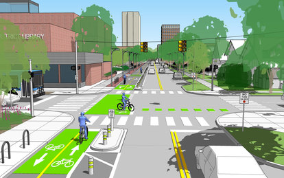 Ann Arbor Street Design SmithGroup landscape architecture mobility bike lanes