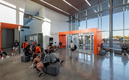 UNIVERSITY OF TEXAS OF THE PERMIAN BASIN D. KIRK EDWARDS FAMILY HUMAN PERFORMANCE CENTER Higher Education Architecture Dallas Texas Exterior